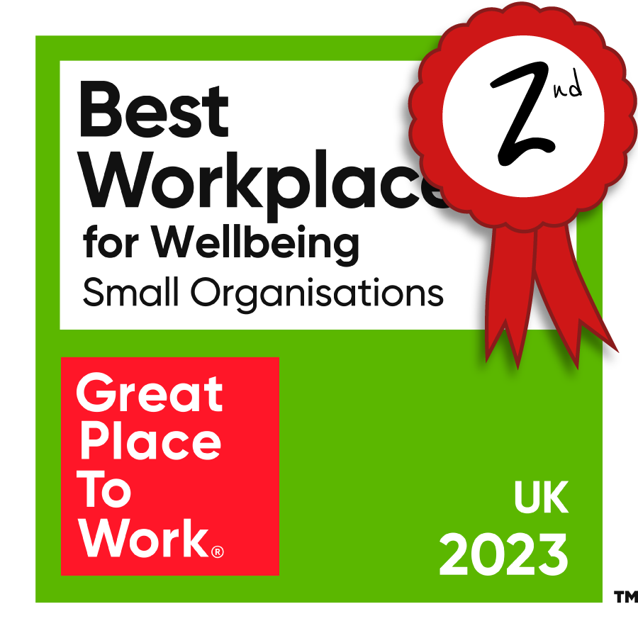 Great Place To Work For Wellbeing Small Organisation 2023 Badge